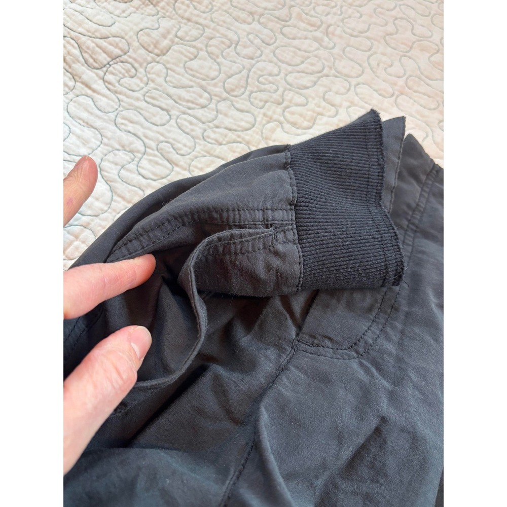 Free People Movement  Black Cargo Pants Ribbed Waist Wide Leg Snap Hem Womens M - Picture 6 of 9